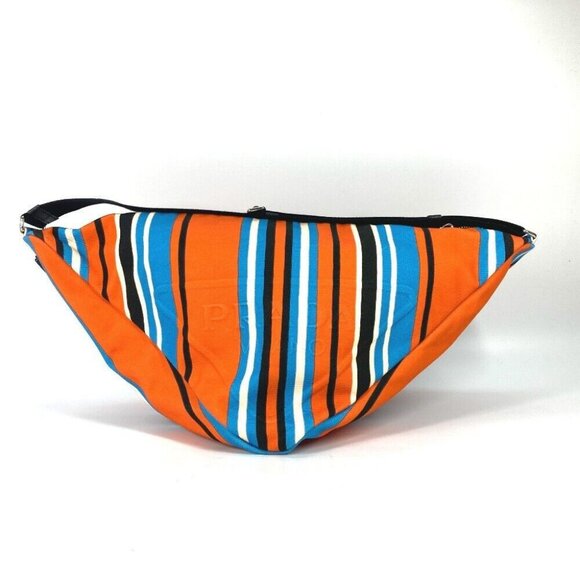 Auth PRADA 2VY007 stripe Triangle Bayadere bag crossbody Shoulder Bag - Picture 11 of 16